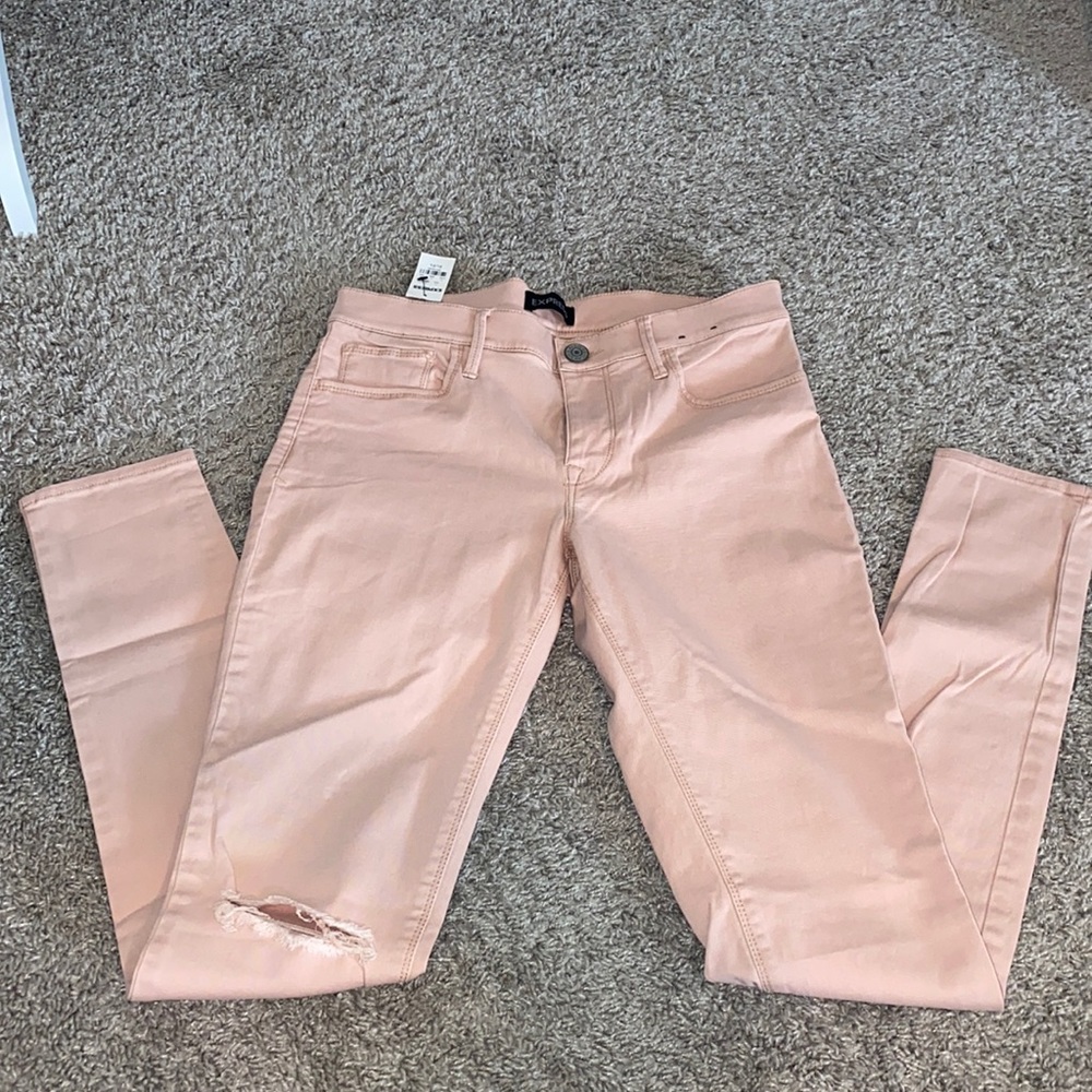 Salmon Skinny Jeans